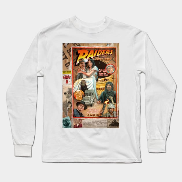 Raiders of the Lost Ark Long Sleeve T-Shirt by adammcdaniel